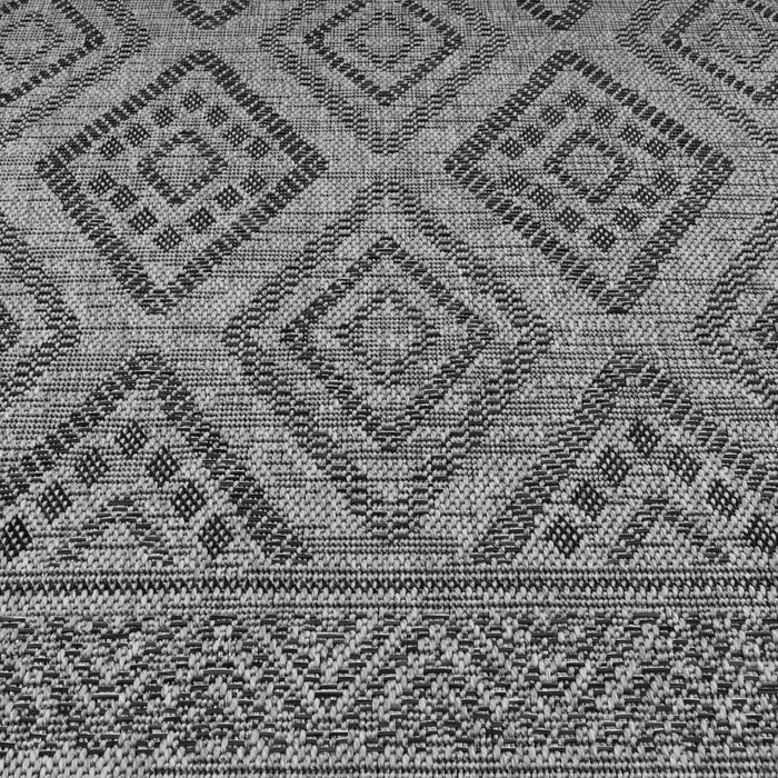 Ethnic Moroccan Boho Braided Rug Grey #95131