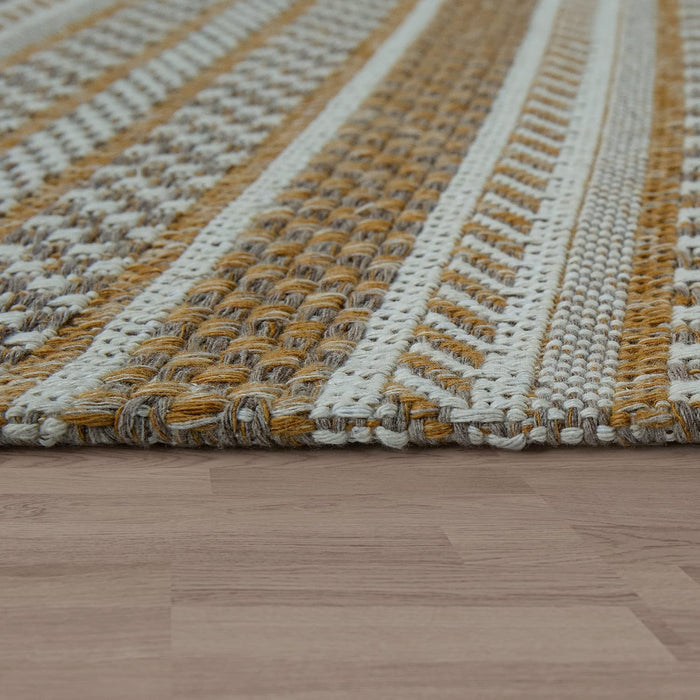 Beige Indoor / Outdoor Striped Rug #44712