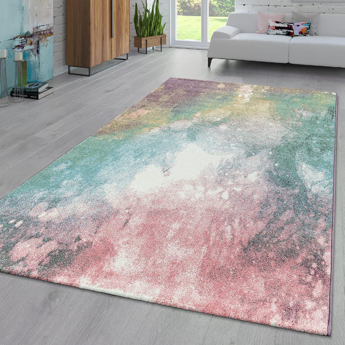 Pink Abstract Moder Rug #12127