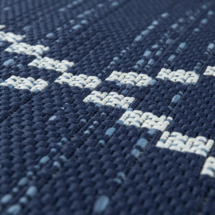 Blue White Indoor / Outdoor Rug Diamonds #9780