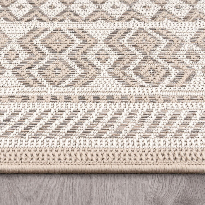 Ethnic Moroccan Boho Braided Rug Beige #95128