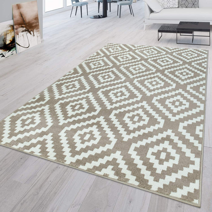 Beige Modern Scandi Rug #4223b