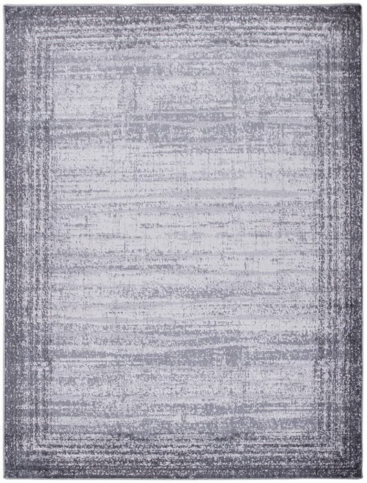 Modern Used Look Abstract Bordered Grey  #8845