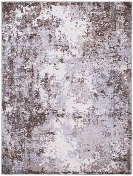 Modern Shabby Chic Abstract Distresed Rug Brown #2444