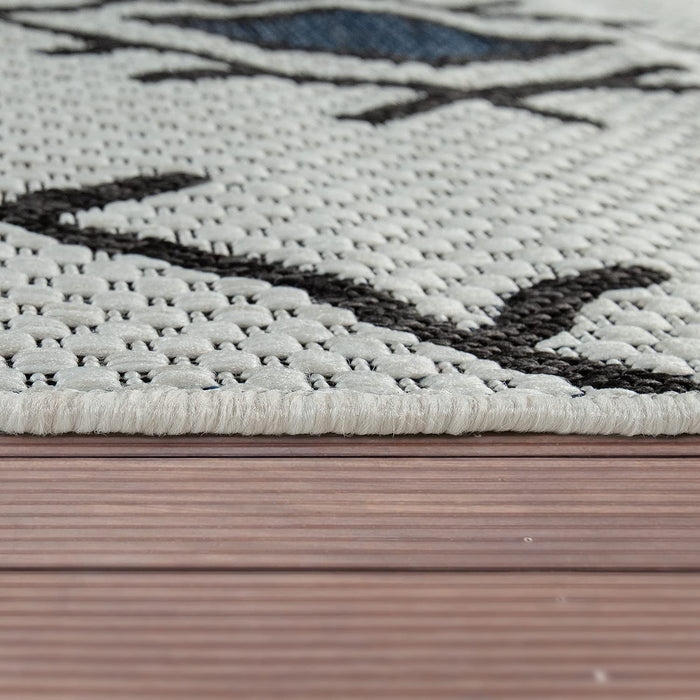 Blue Indoor / Outdoor Flatwave Scandi Rug  #4113