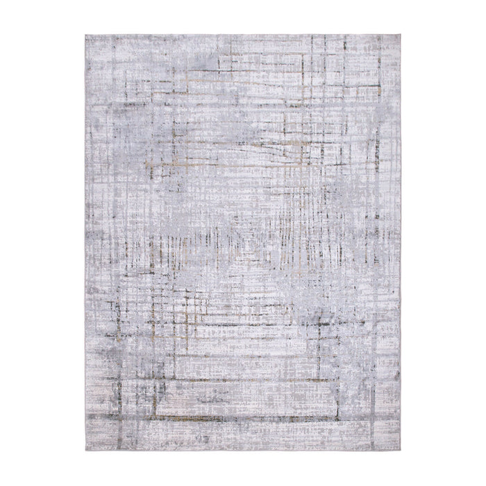 Modern 3D Absract Distressed Rug In Grey #40524