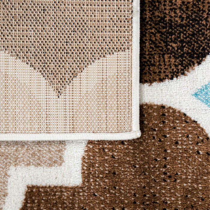 Moroccan Geometric Rug In Blue Brown #4564