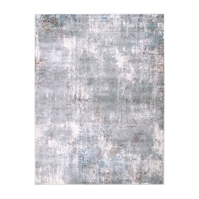 Modern 3D Absract Distressed Rug In Grey / Multicoloured  #40526