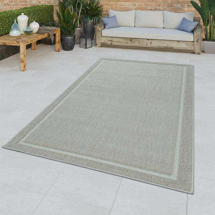 Indoor / Outdoor Flatwave Bordered Rug Beige #64595