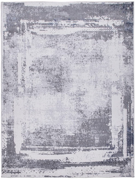 Modern Shabby Look Abstract Bordered Grey  #8847