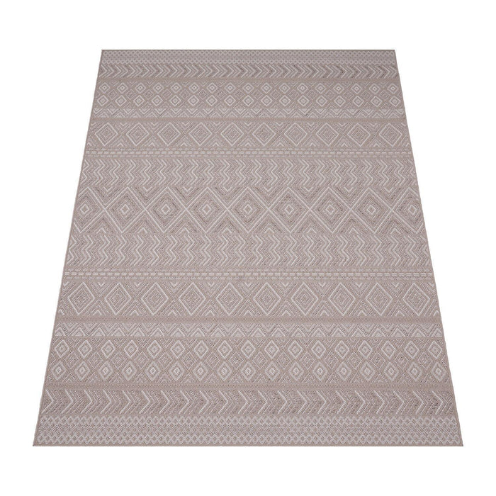 Ethnic Moroccan Boho Braided Rug Beige #95127