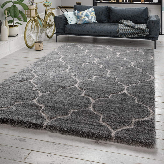 3D Shaggy Moroccan Rug In Grey#42523