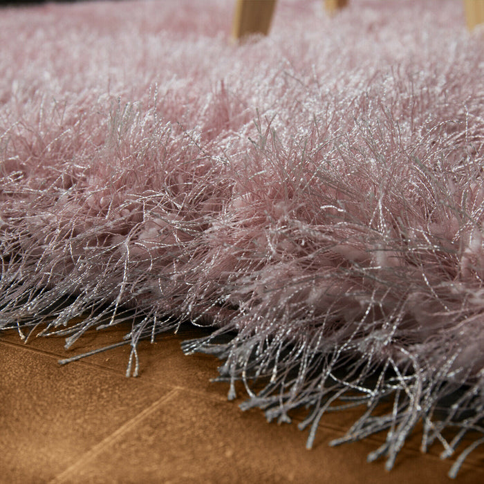 Super Soft Shaggy Plain Rug In Pink #81556