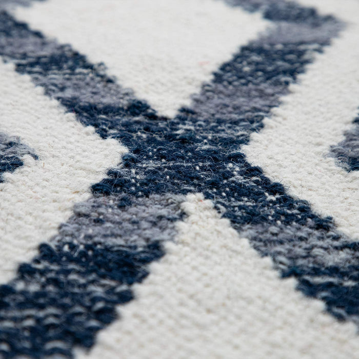 Modern Moroccan Rug Wool & Cotton Blue #44461