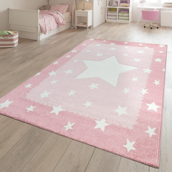 Kids Pink Stars Rug #606