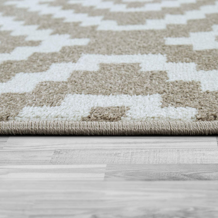 Beige Modern Scandi Rug #4223b