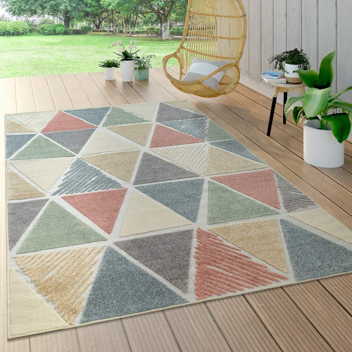 Pastel Multicolour Rug Geometric 3D  #45980