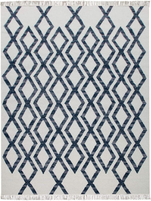 Modern Moroccan Rug Wool & Cotton Blue #44461