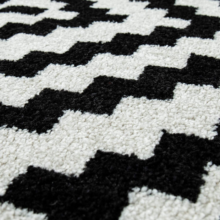 Black And White Modern Scandi Rug #4223w