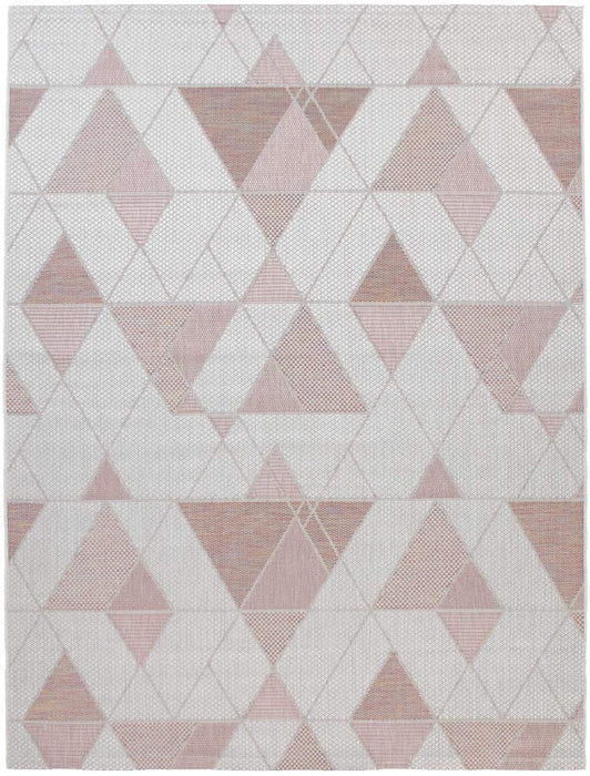 Indoor / Outdoor Flatwave Geometric Rug Pink #61598