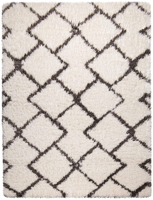 Scandi Shaggy Geometric Rug Cream #45555