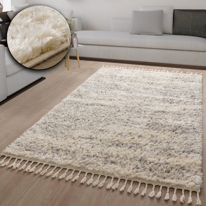 Shaggy Solid Rug Cream Grey #45560