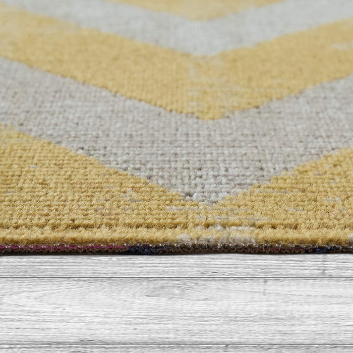 Modern Scandi Design Rug Yellow #5443b