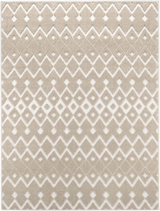 Modern Ethnic Tribal Scandinavian Rug Beige #98133