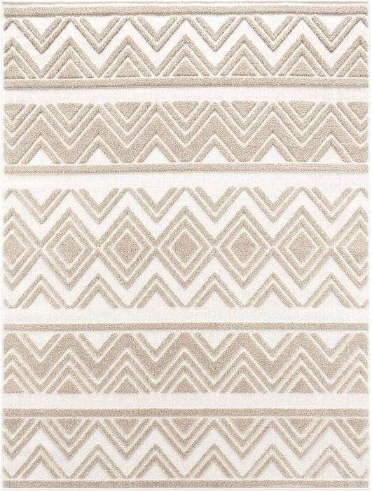 Modern Ethnic Tribal Scandinavian Rug Beige #98134