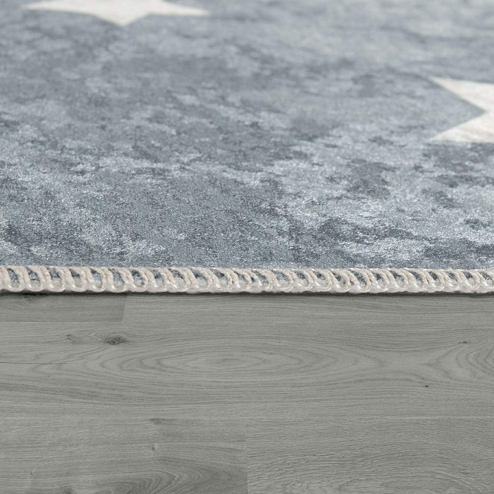 Kids Grey Washable Rug Little Star #6044