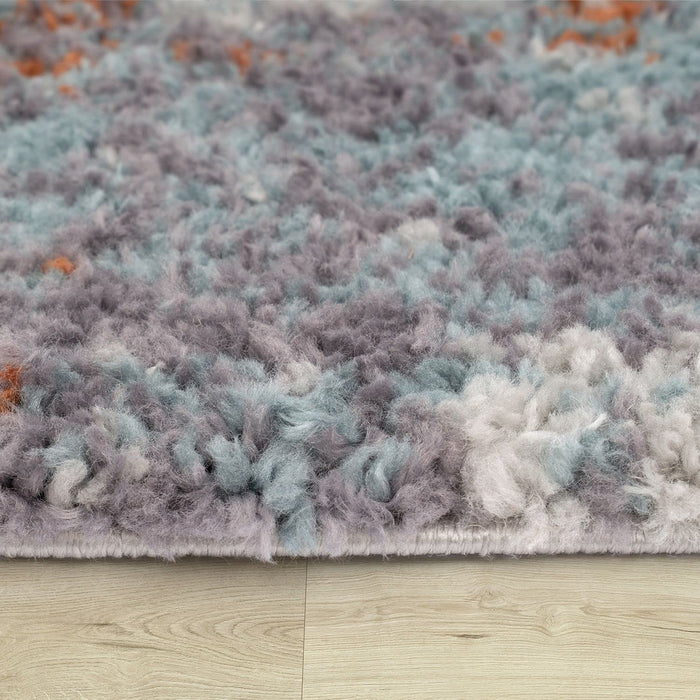 Shaggy Abstract Multicoloured Grey Rug #47026