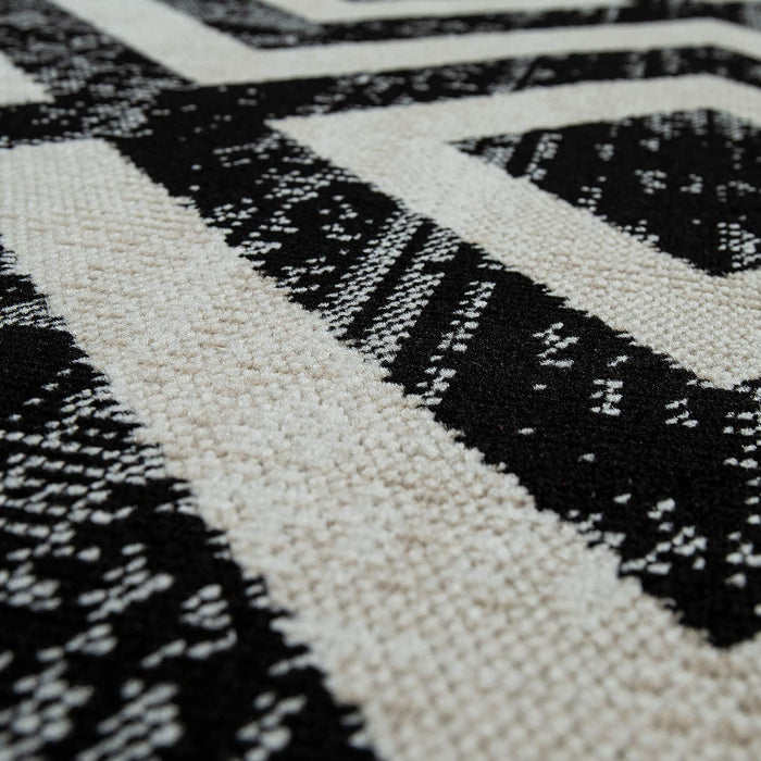 Modern Scandi Design Rug Black #5443v