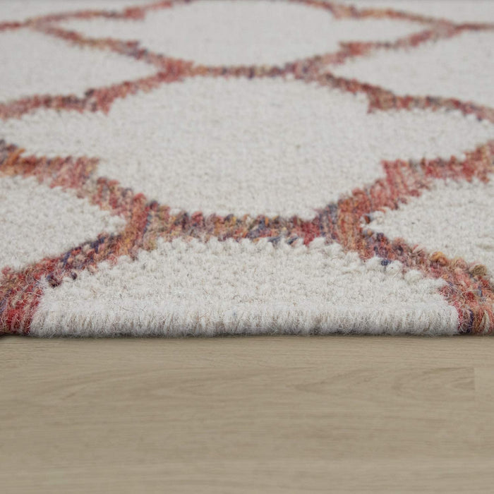 Modern Moroccan Rug Wool & Cotton Pink #44456