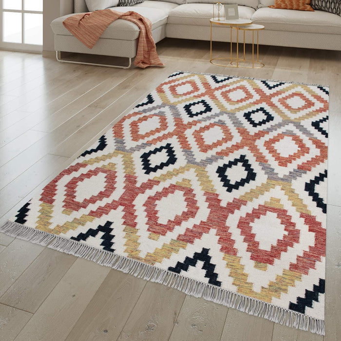 Modern Moroccan Rug Wool & Cotton Multicolour #44458