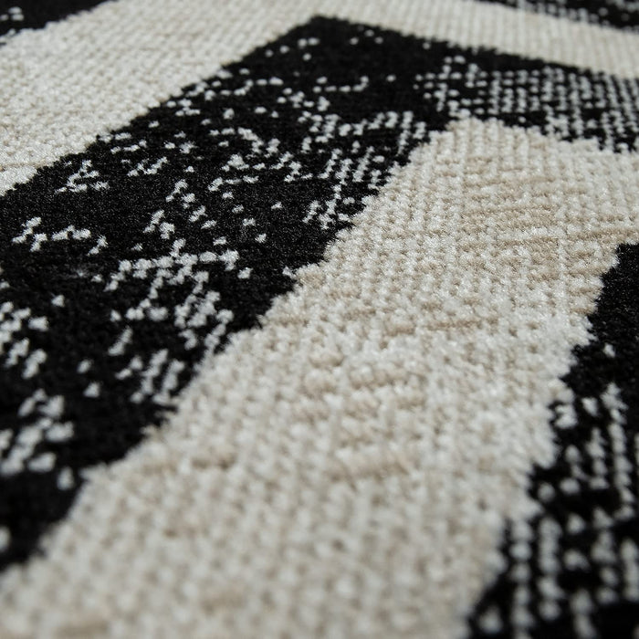 Modern Scandi Design Rug Black #5443v