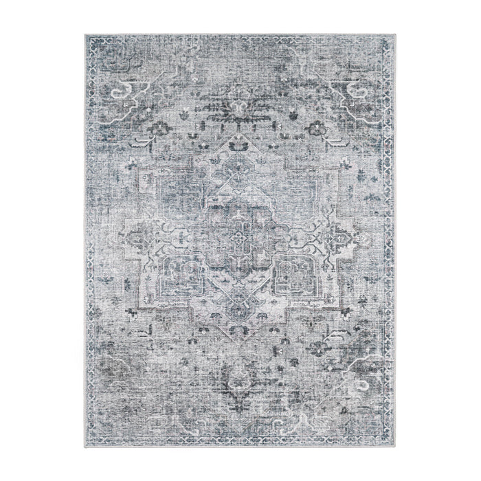 Traditional Medallion Rugs Flatwave Grey #22149