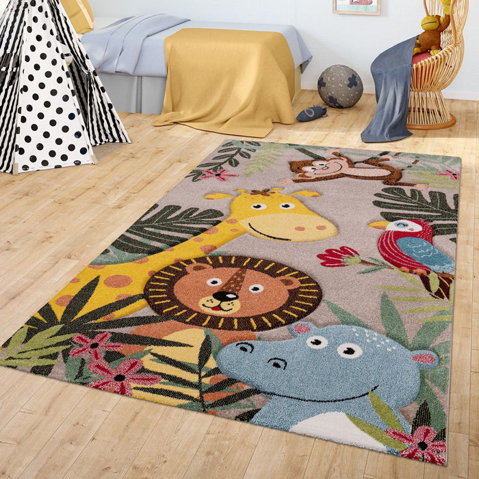 Kids Jungle Animals Multicolour Rug #1129