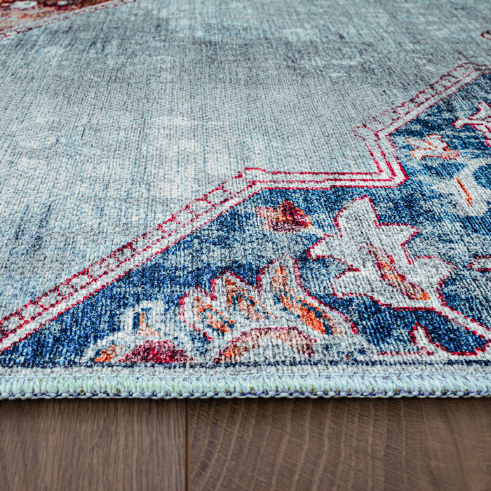 Traditional Ethnic Rugs Flatwave Blue , Multicoloured  #22155