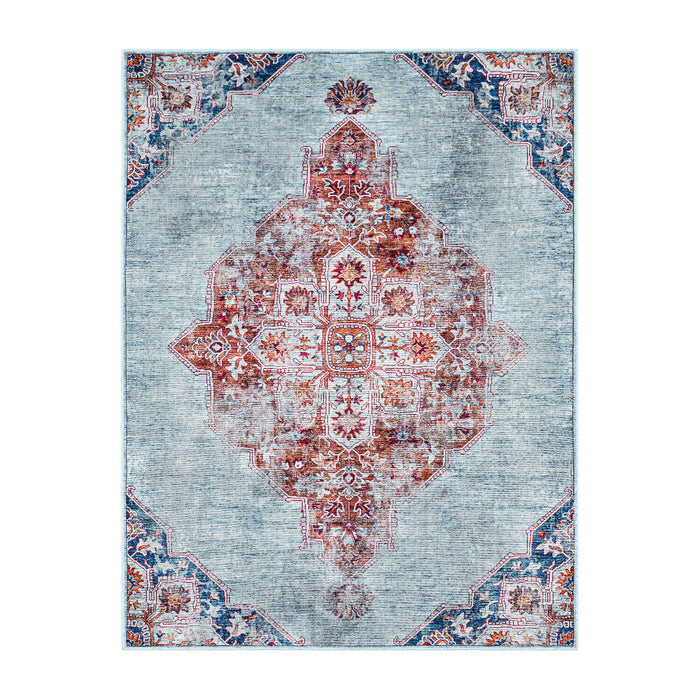 Traditional Ethnic Rugs Flatwave Blue , Multicoloured  #22155