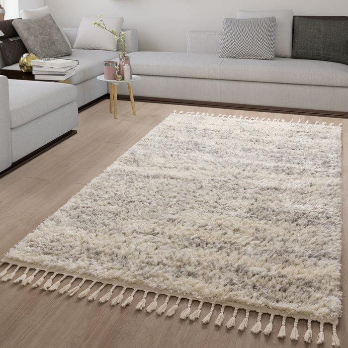 Shaggy Solid Rug Cream Grey #45560