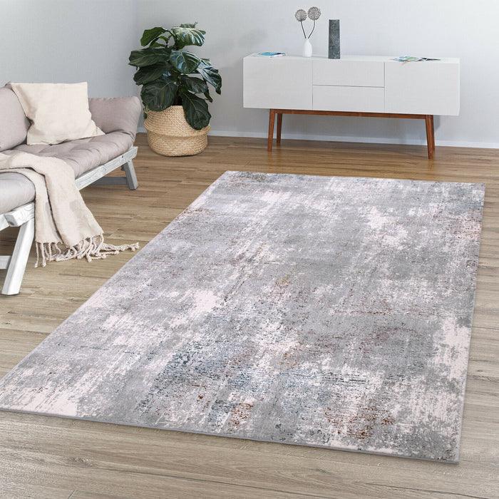 Modern 3D Absract Distressed Rug In Grey / Multicoloured  #40526